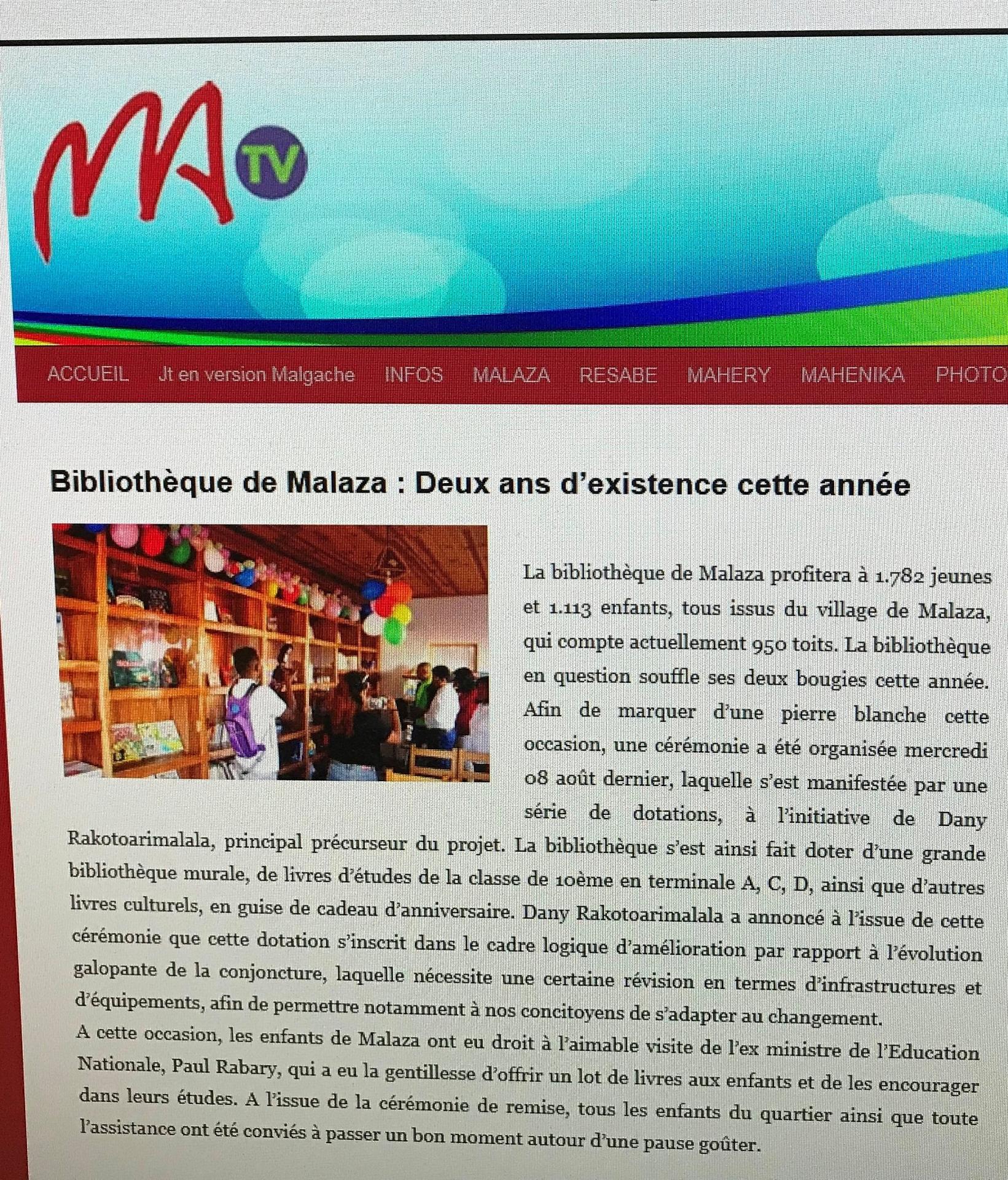 Matv bibliotheque malaza